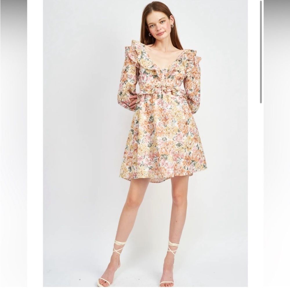 en saison kayla floral embroidered eyelet ruffle dress - Picture 11 of 11